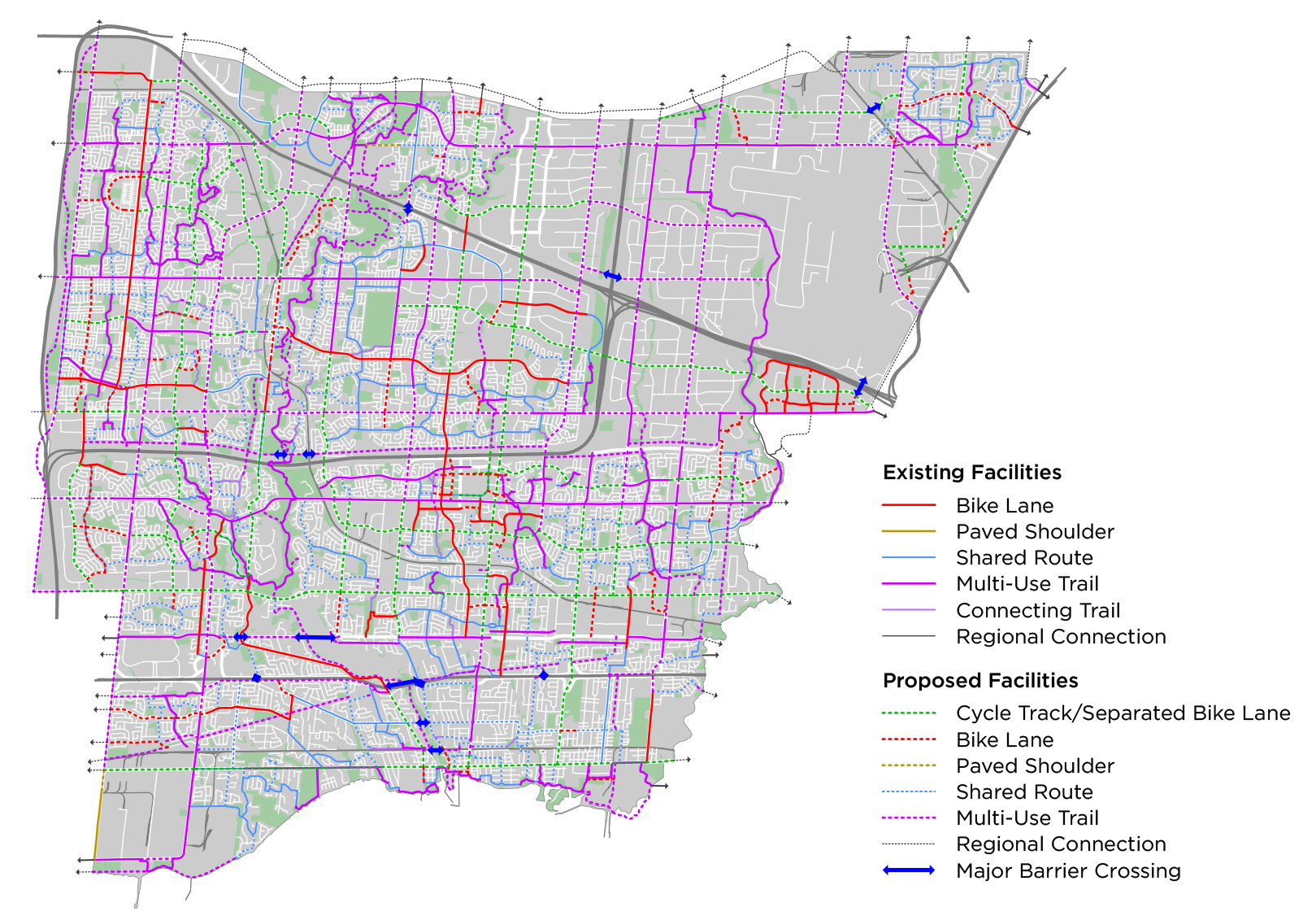 Cycling Master Plan map